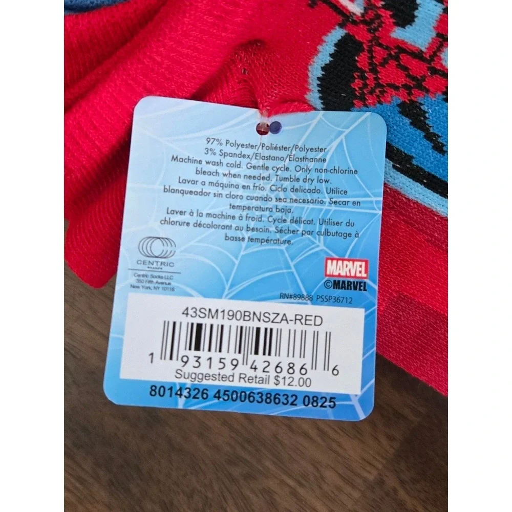 Marvel Spiderman Socks. Size 4-10. 6 Pair. NWT